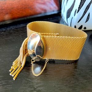 Vintage Gold Tone Mesh Bracelet